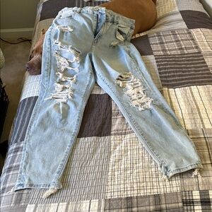 American Eagle Outfitters Light Blue Distressed Jeans